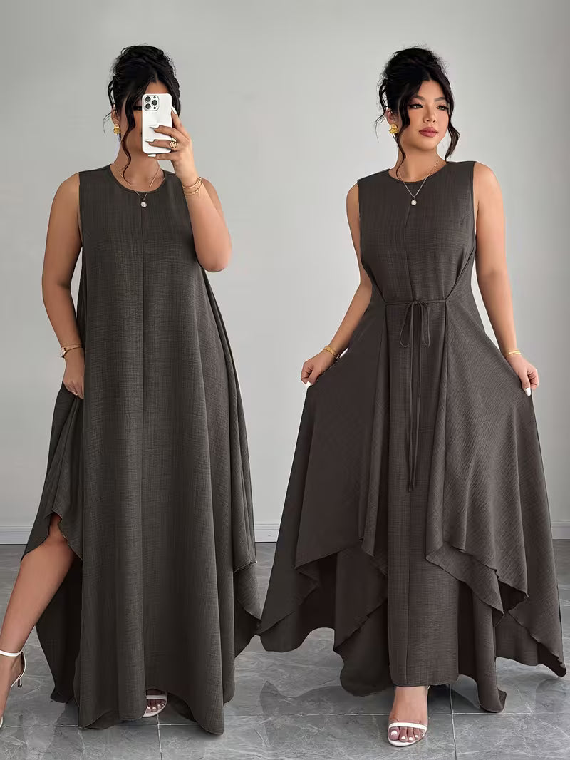 Elegant Tie-Belt A-Line Dress💖