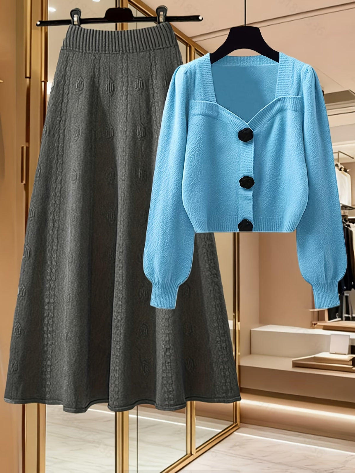 Women’s Knit Top & Skirt Set
