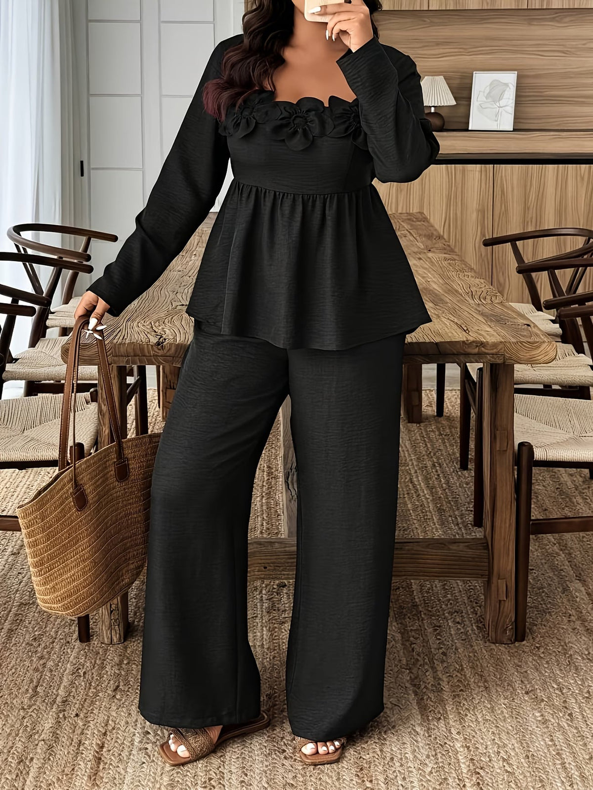 Elegant Floral Ruffle Co-Ord Set