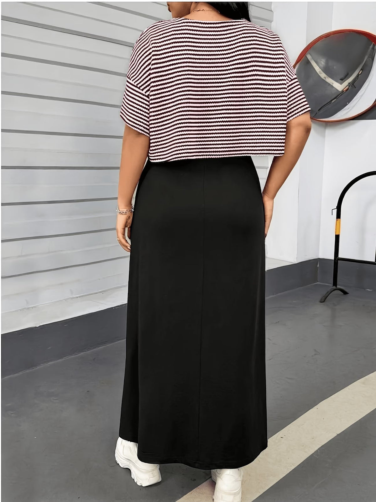 Chic Layered Stripe Dress Set