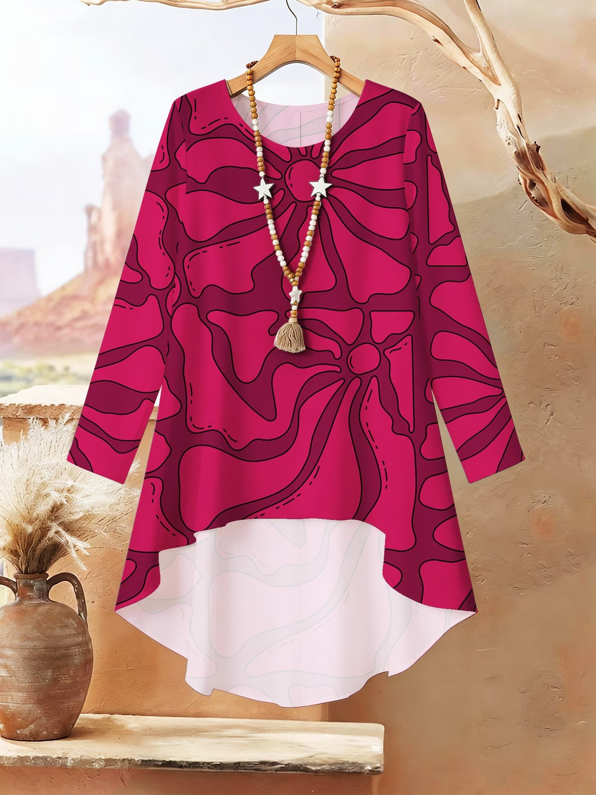 Elegant Botanical Print 2-Piece Women’s Co-Ord Set