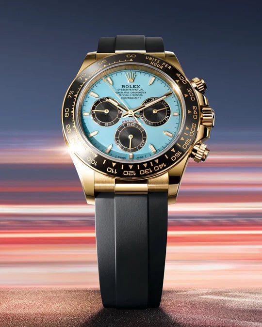 Role_x Daytona Gold/Sky Belt Watch