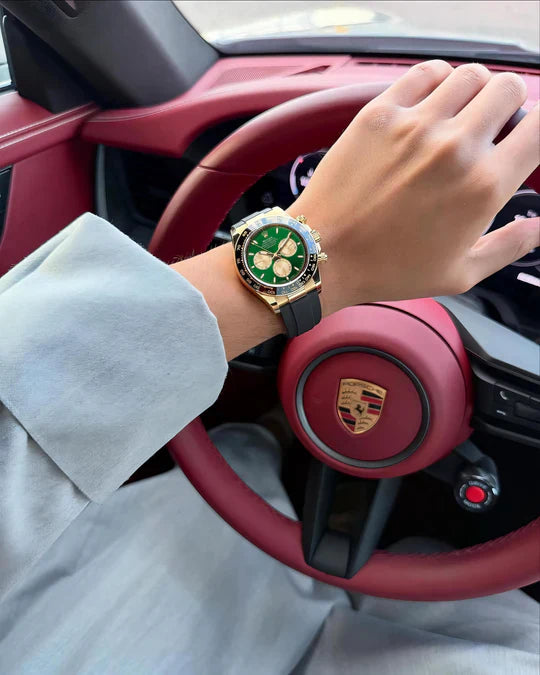 Role_x Daytona Gold/Green Belt Watch