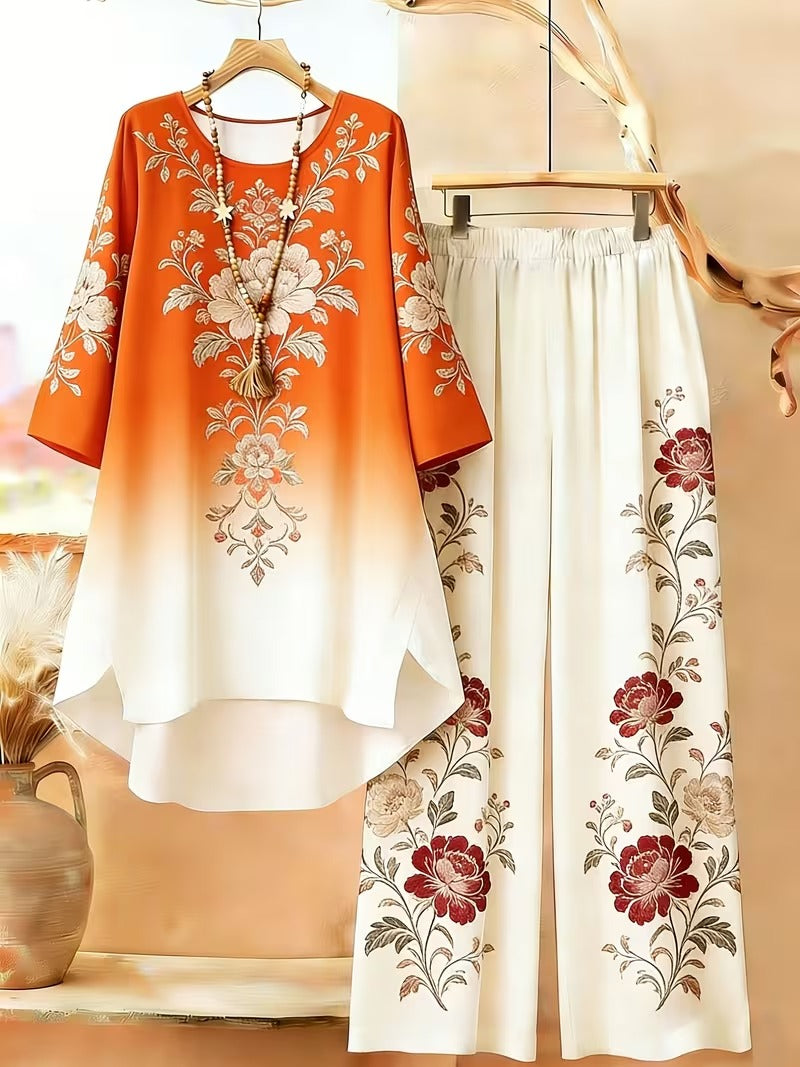 Retro Geometric Plus Size Co-Ord Set
