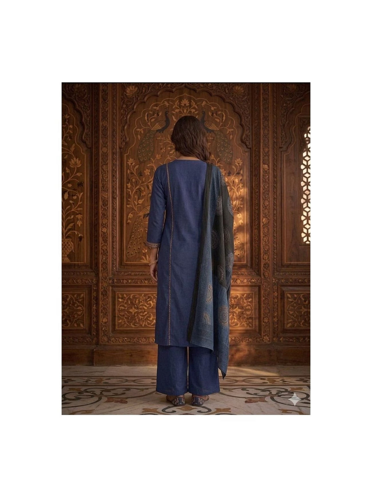 Navy color Royal Kurta Palazzo Set 💙