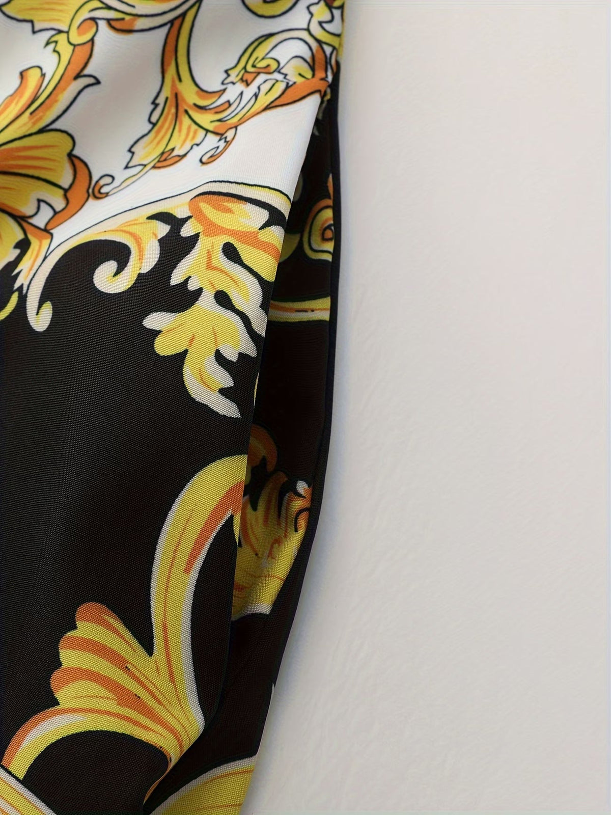 Tribal Print Lapel Button-Front Dress