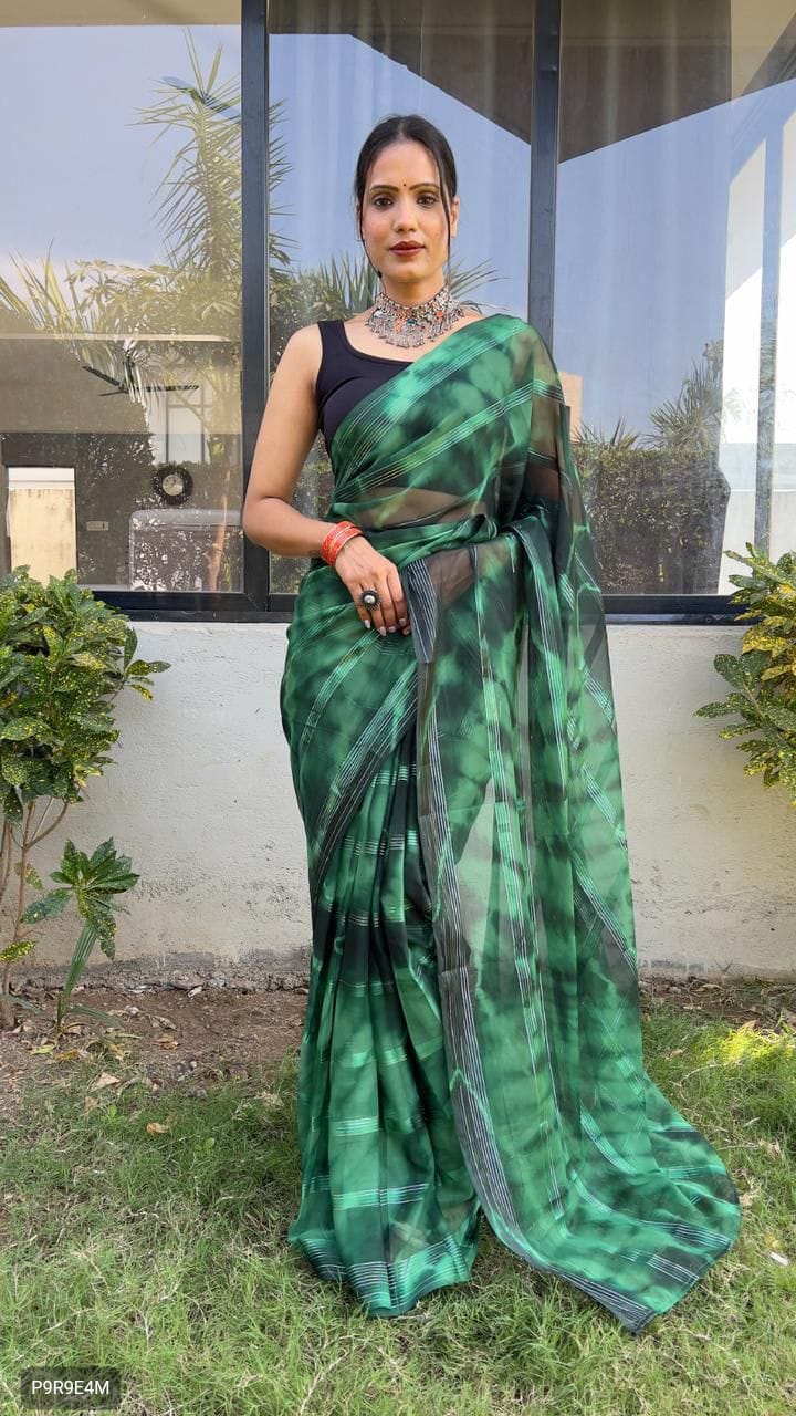 1-Minute Ready to Wear Georgette Saree with Bangalori Blouse