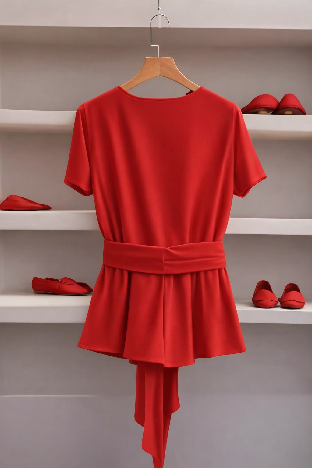 Summer French Solid Two-Piece Set – Elegant Women’s Top & Pants Suit