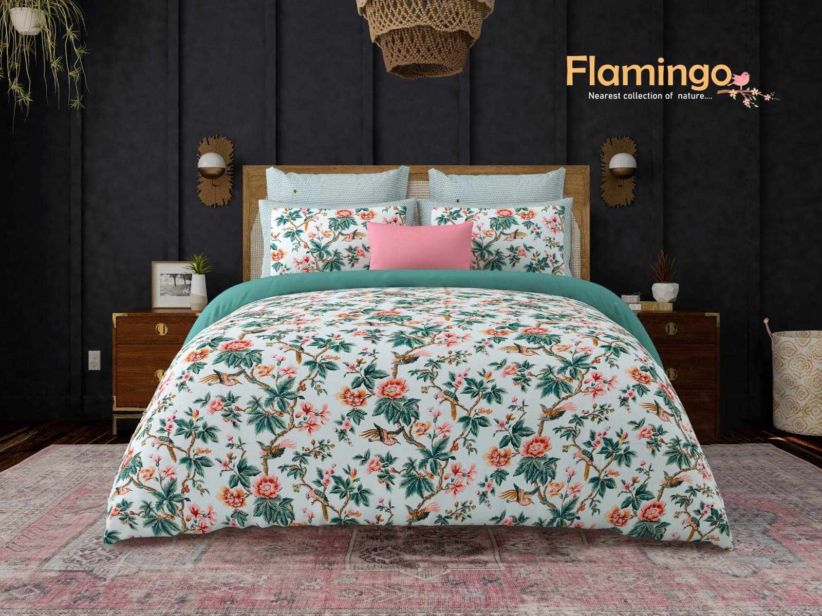 King Size Bedsheet Set: Cotton Autoloom Twill Weave, 210 TC with 2 Designer Pillow Covers
