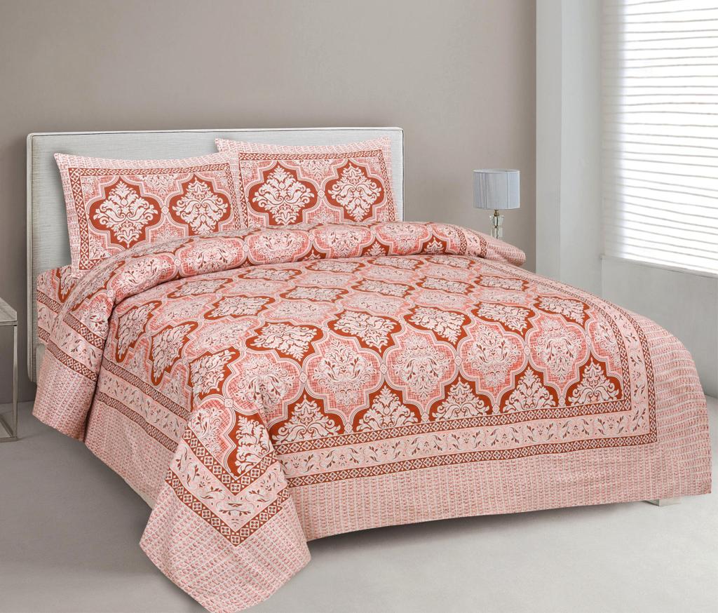 King Size Bed Sheet Set with Zippered Pillow Covers (Cotton-Viscose Blend)