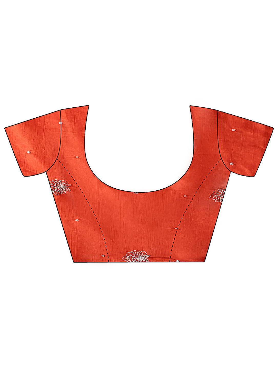 Anouk Rust Floral Embroidered Silk Blend Saree