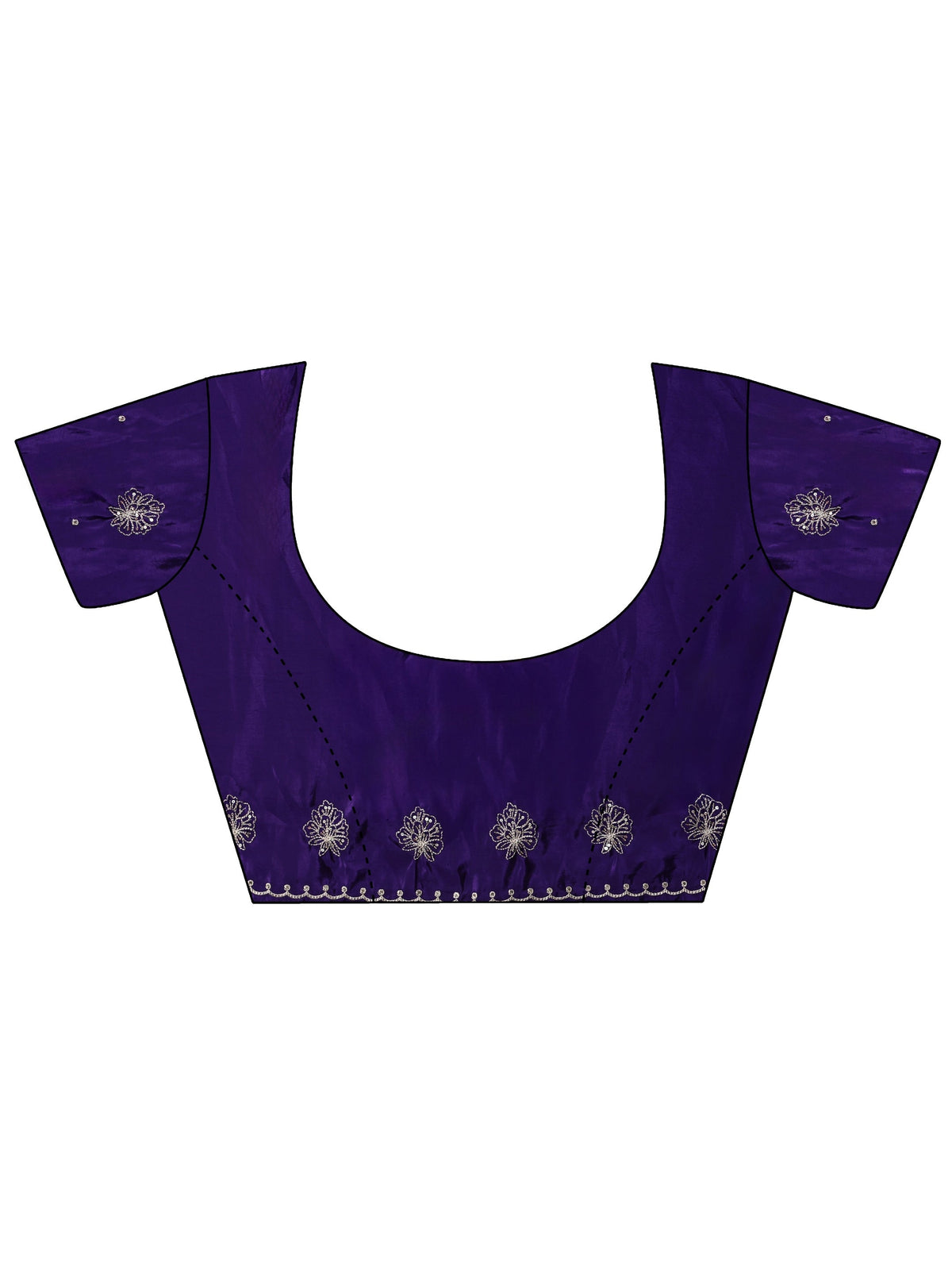 Anouk Purple Floral Embroidered Silk Blend Saree