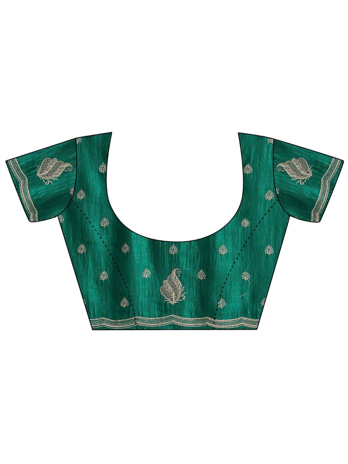 Anouk Emerald Green Embroidered Silk Blend Saree