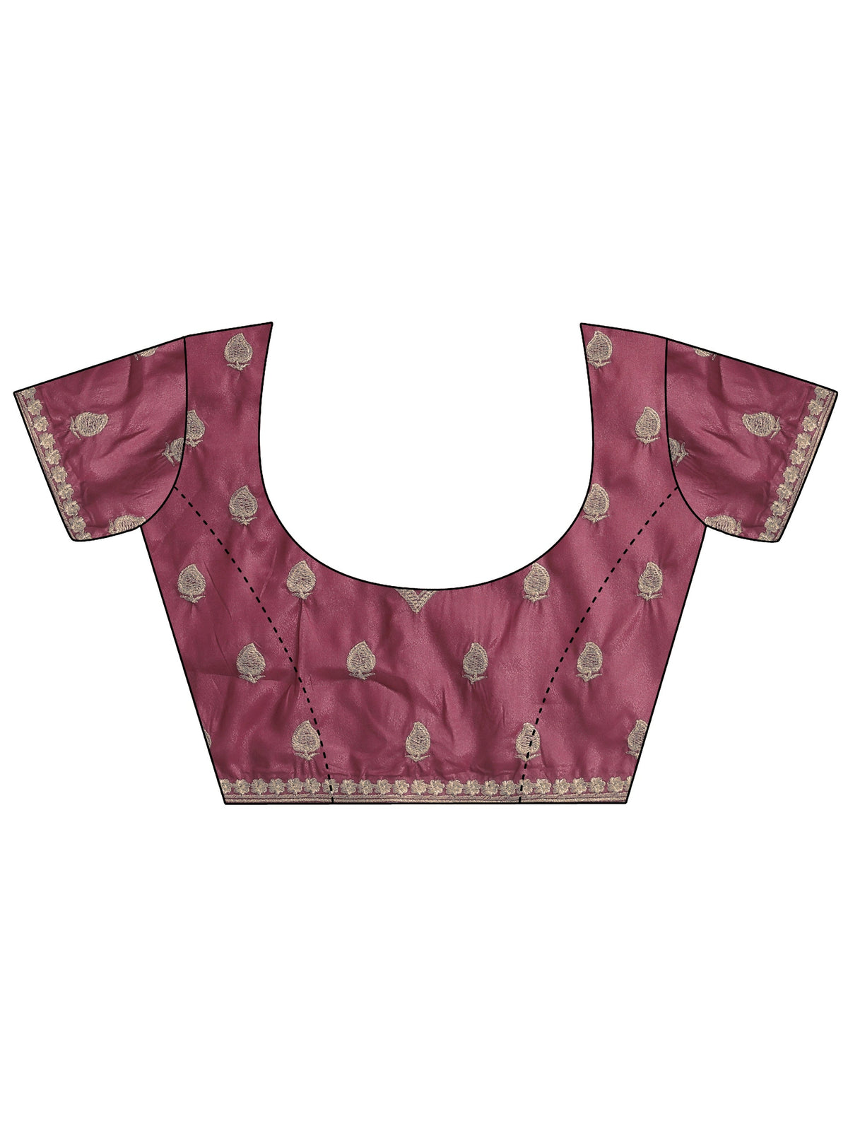 Anouk Dusty Rose Pink Zari Embroidered Silk Blend Saree