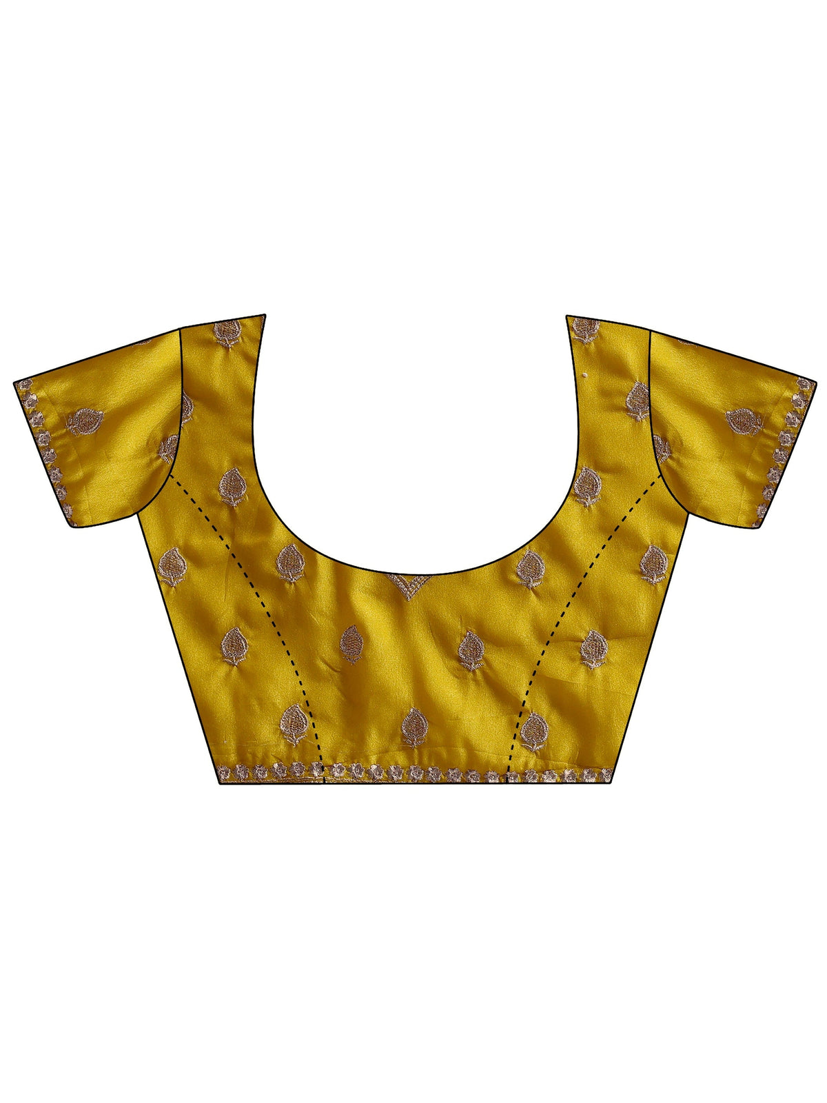 Anouk Yellow Embroidered Silk Blend Saree