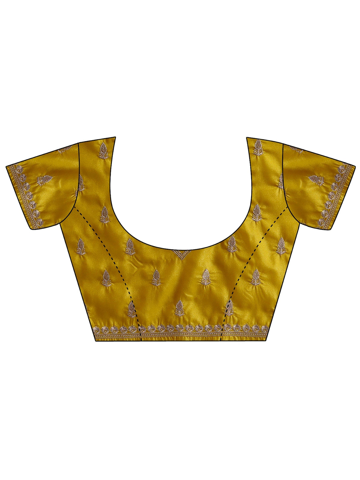 Anouk Mustard Embroidered Silk Blend Saree