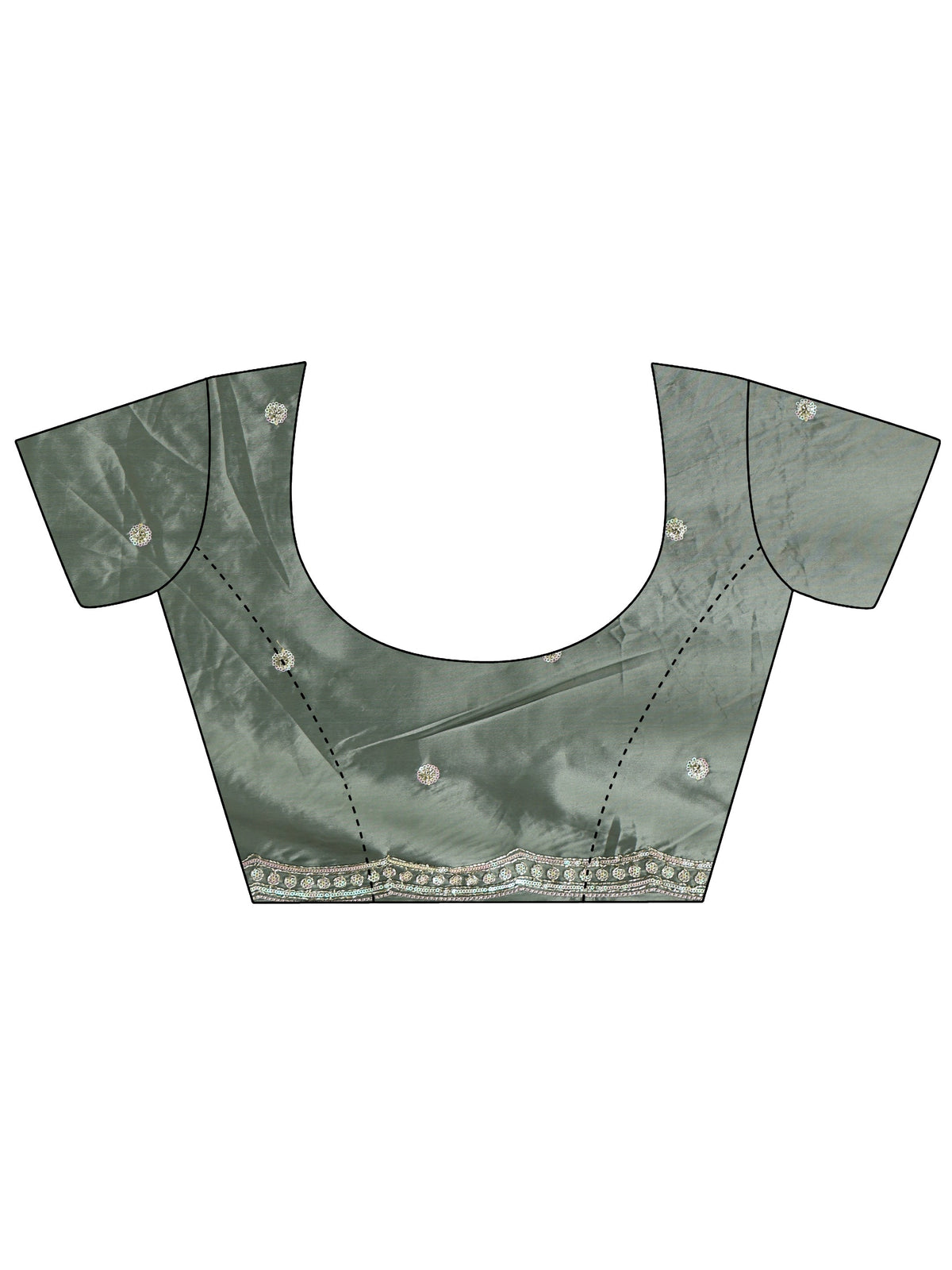 Anouk Sage Green Floral Embellished Silk Blend Saree