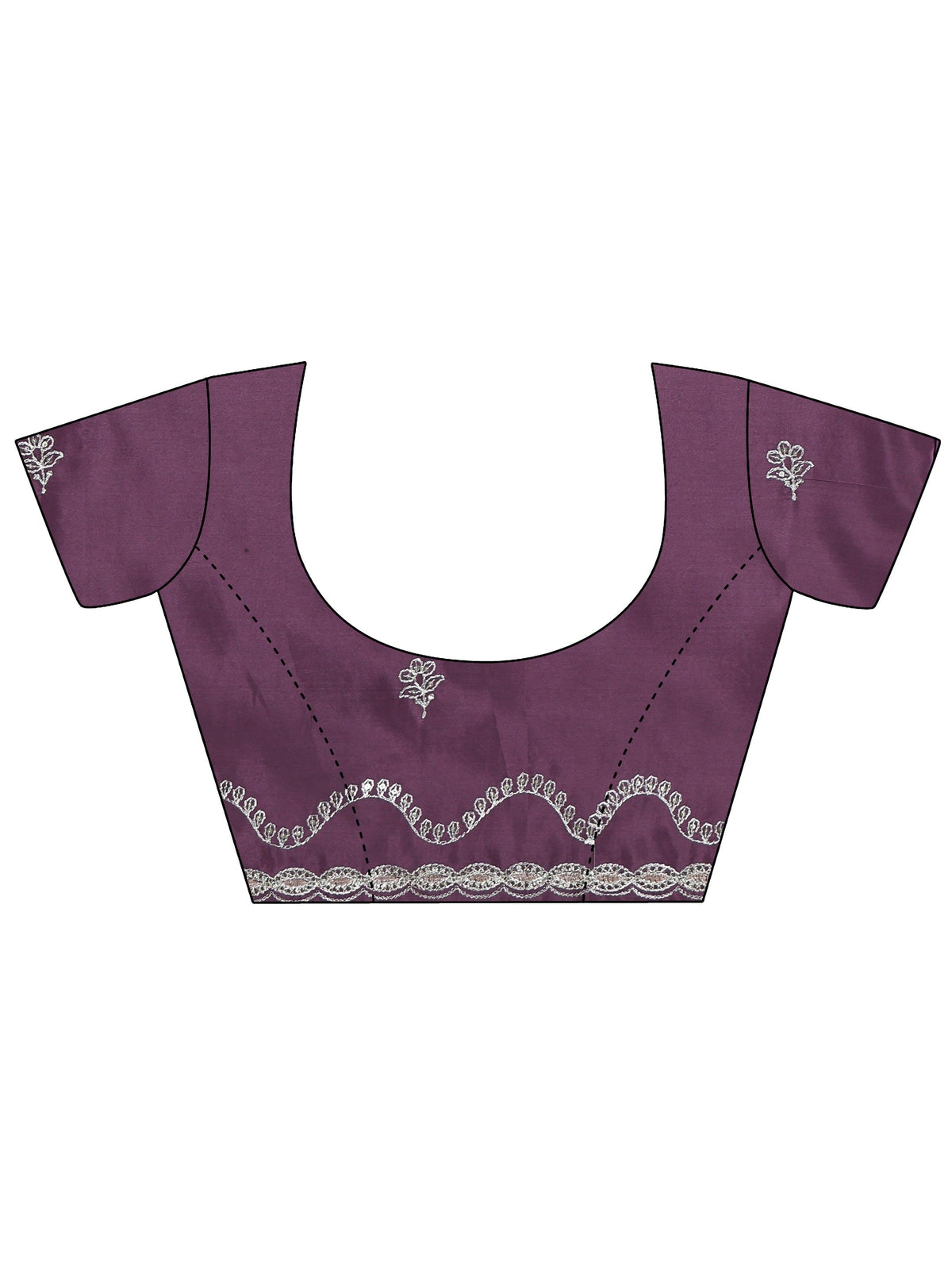 Anouk Dusty Plum Purple Embroidered Silk Blend Saree