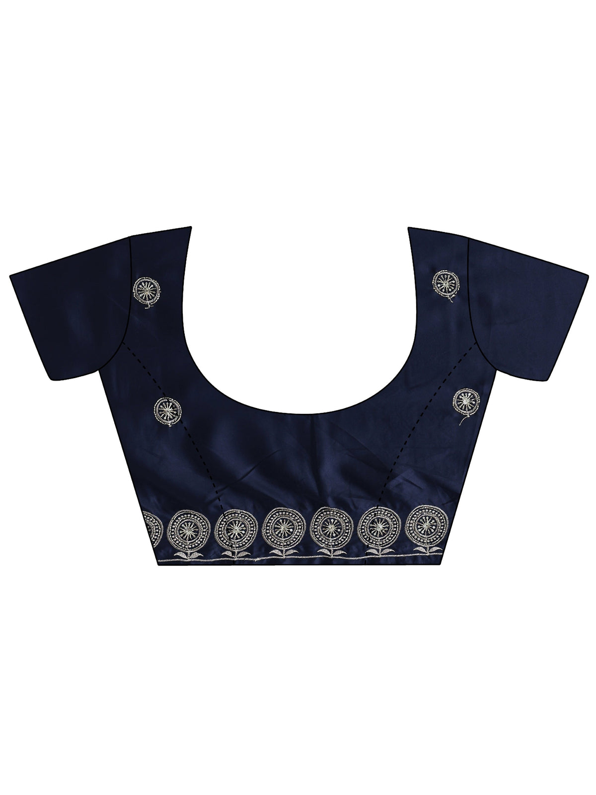 Anouk Dusty Blue Embroidered Silk Blend Saree