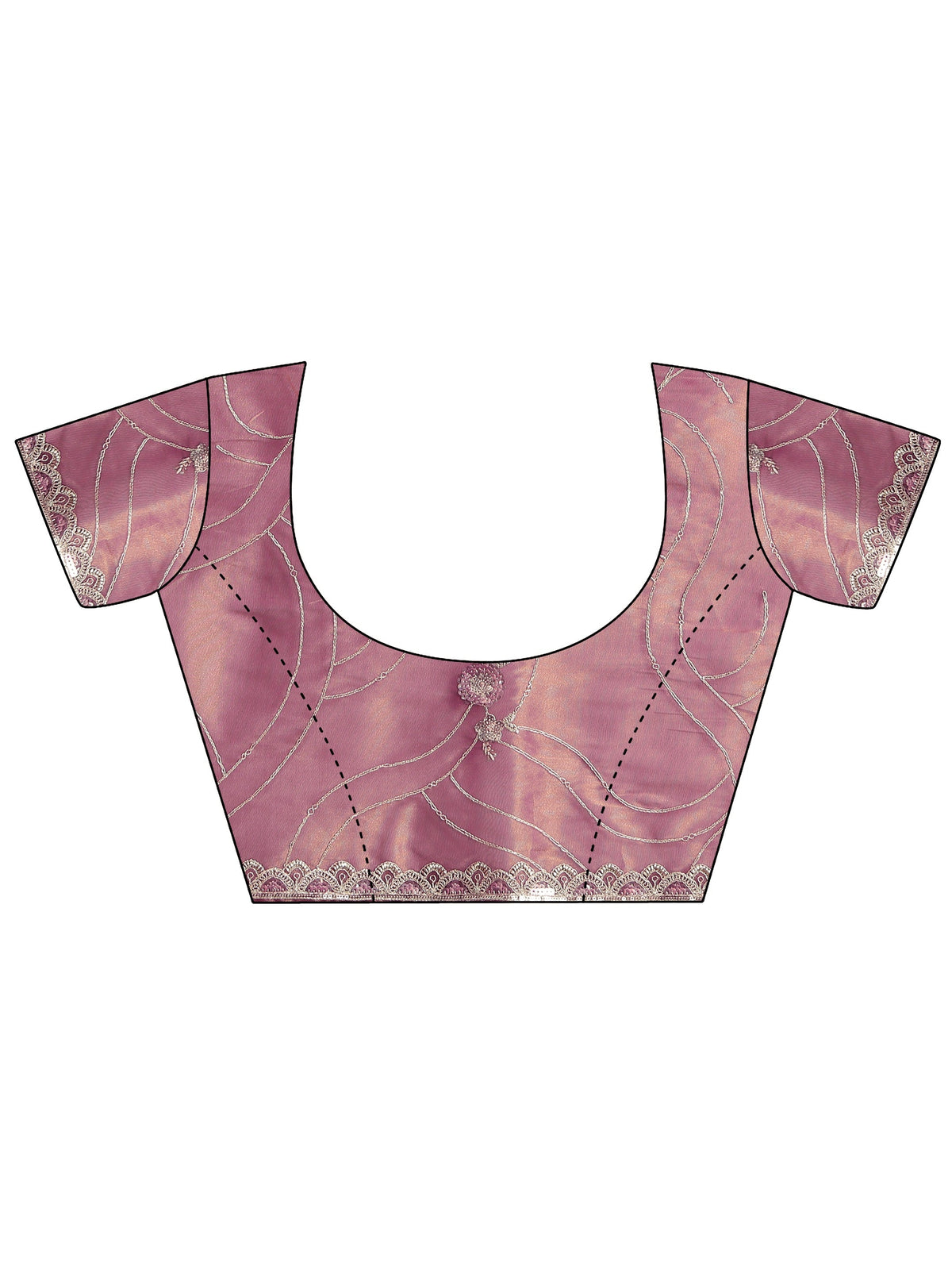 Anouk Mauve Floral Embellished Tissue Saree
