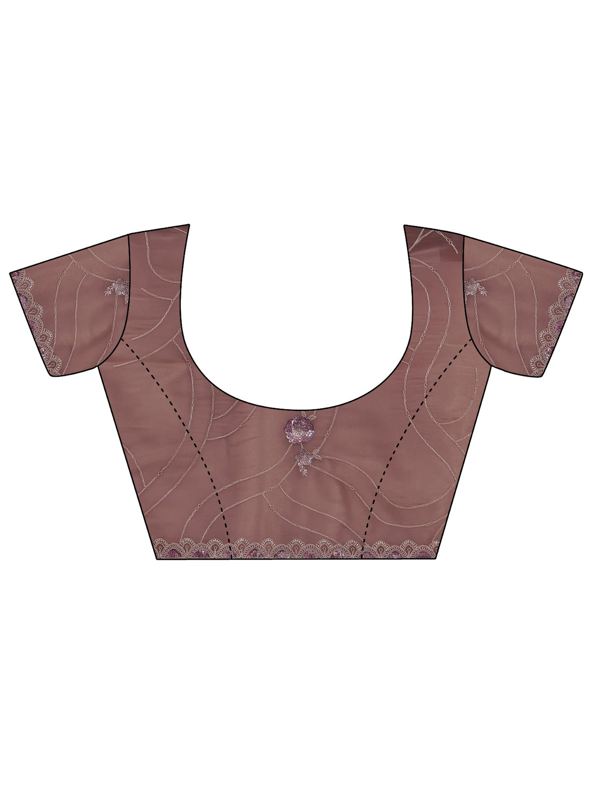 Anouk Taupe Floral Embellished Tissue Saree