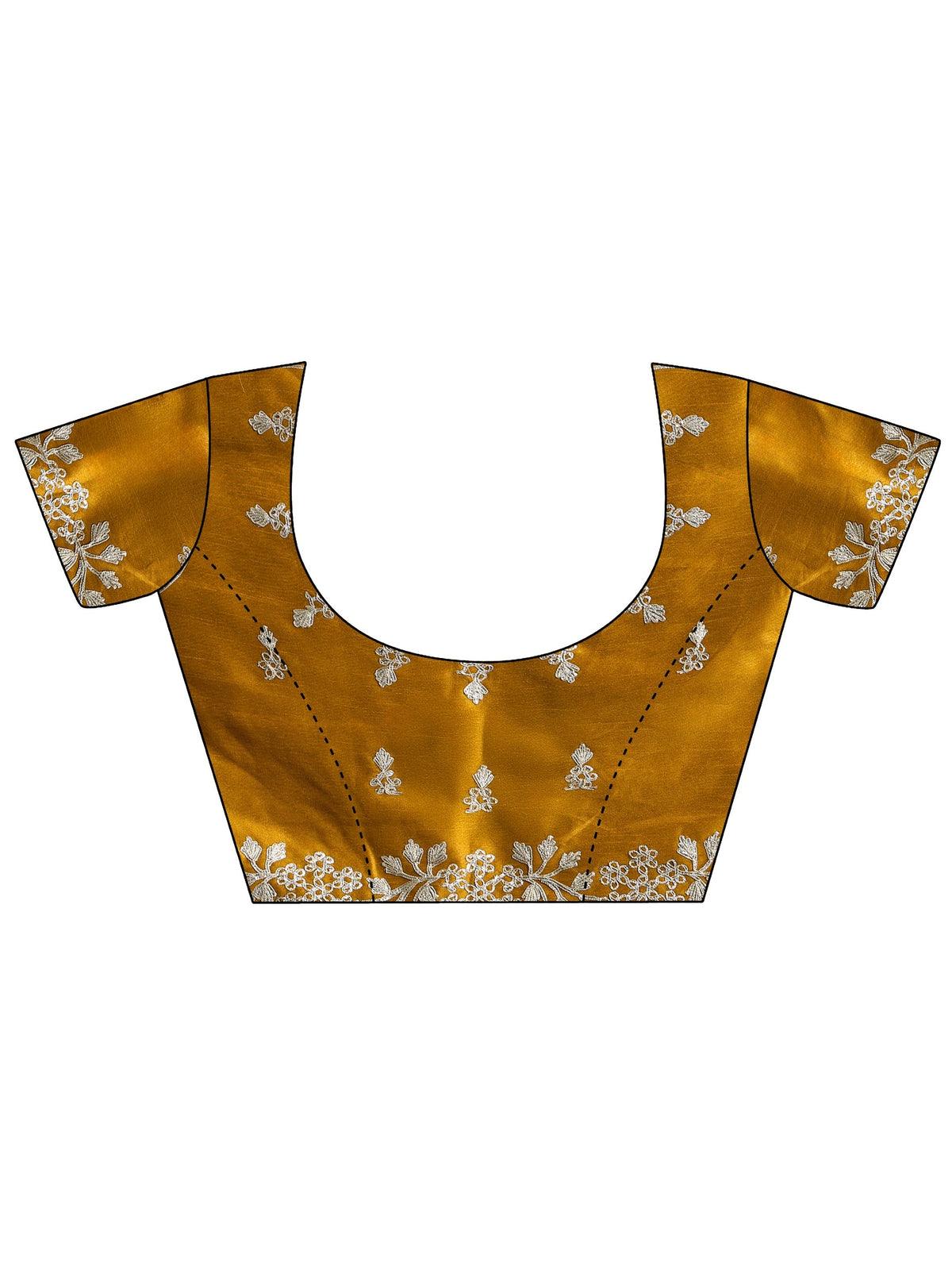 Anouk Yellow Floral Embroidered Ombre Silk Blend Saree