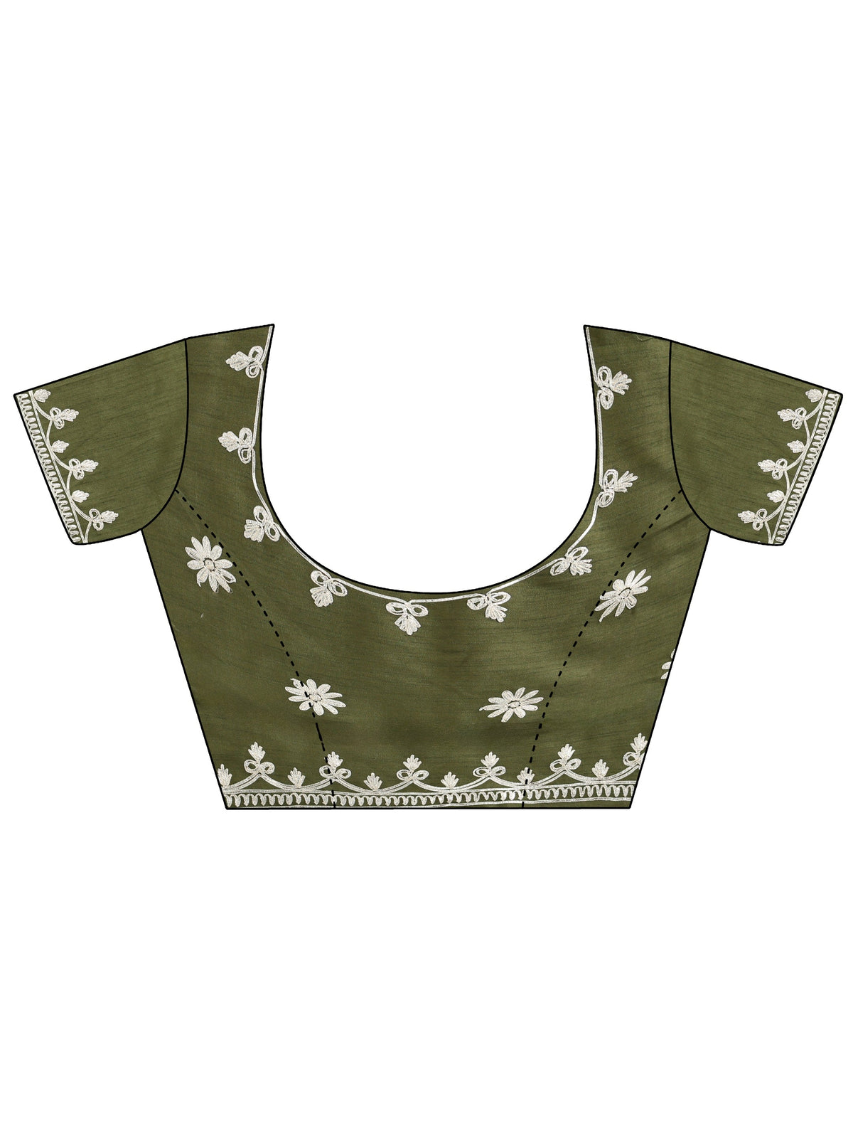 Anouk Pista Green Mandala Art Embroidered Ombre Silk Blend Saree