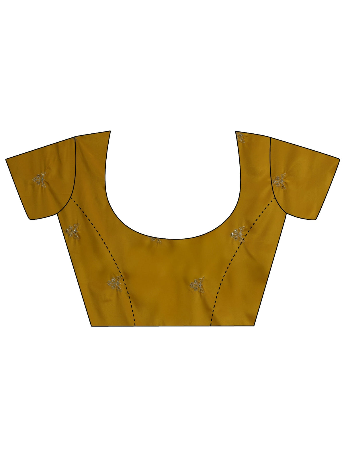 Anouk Mustard Embroidered Silk Blend Saree