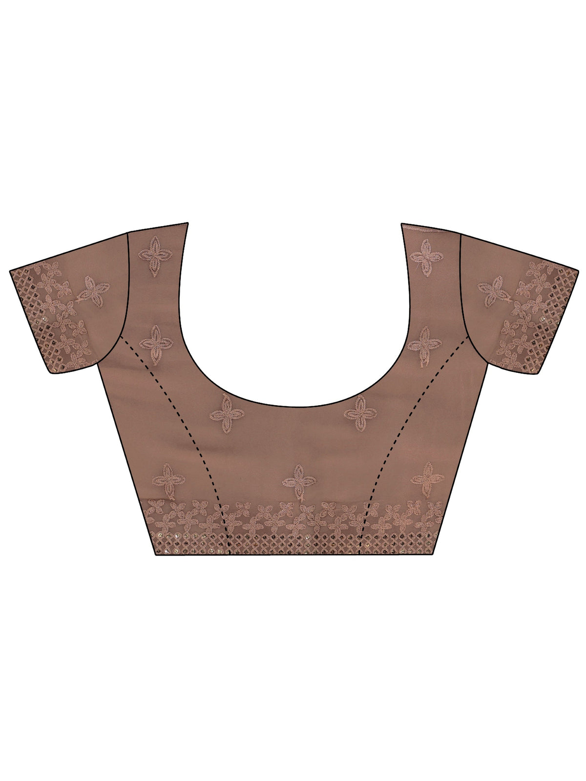 Anouk Golden Mirror Work Embellished Tissue Saree