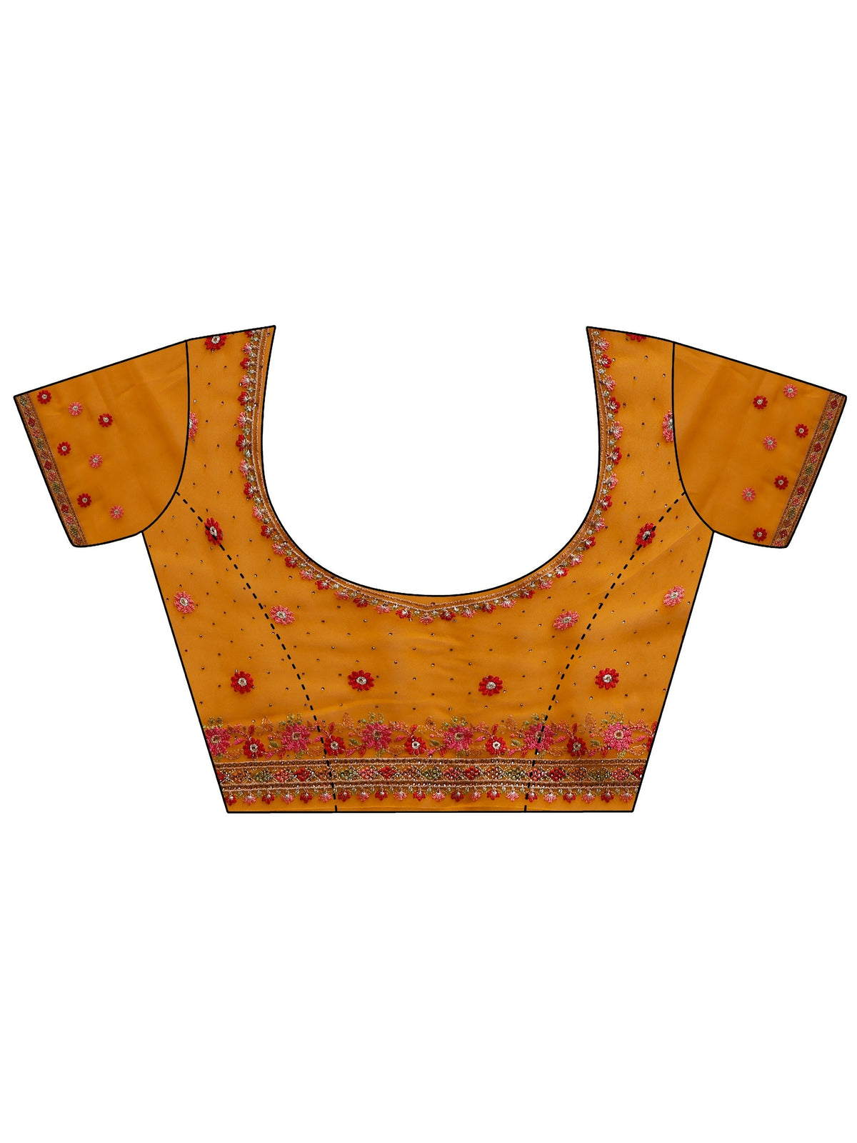 Anouk Mustard Embellished Georgette Saree