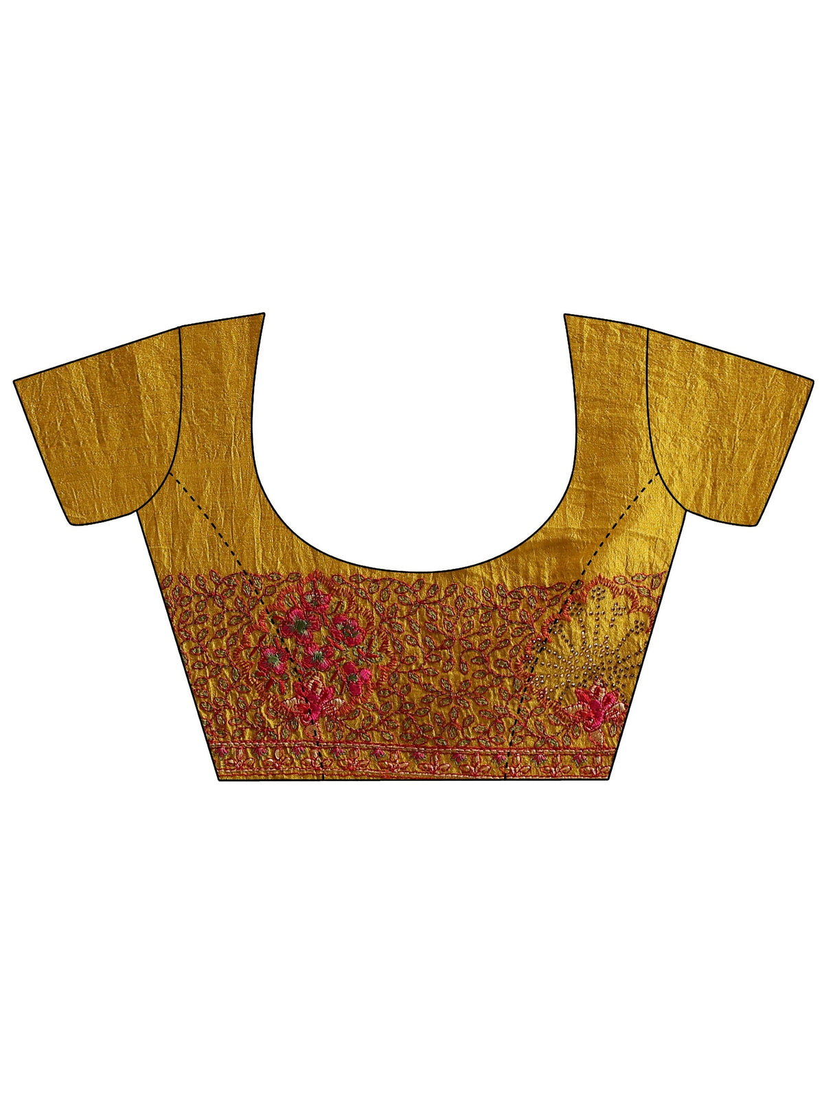 Anouk Mustard Paisley Embroidered Silk Blend Saree