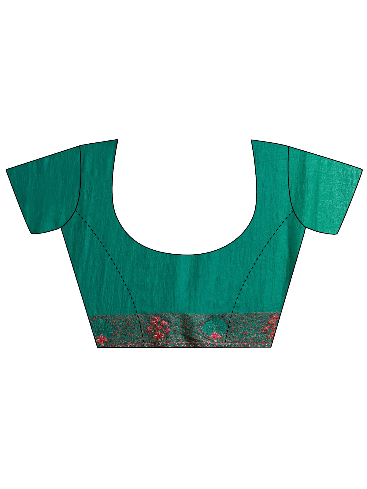 Anouk Green Paisley Embroidered Silk blend Saree