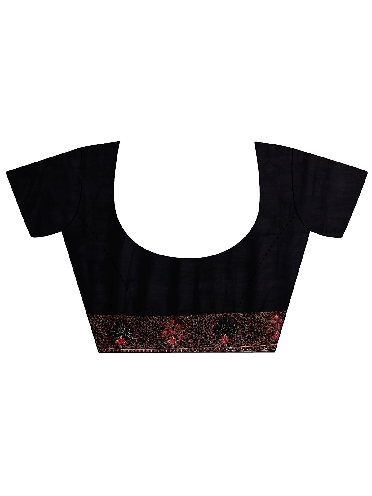 Anouk Black Paisley Embroidered Silk blend Saree