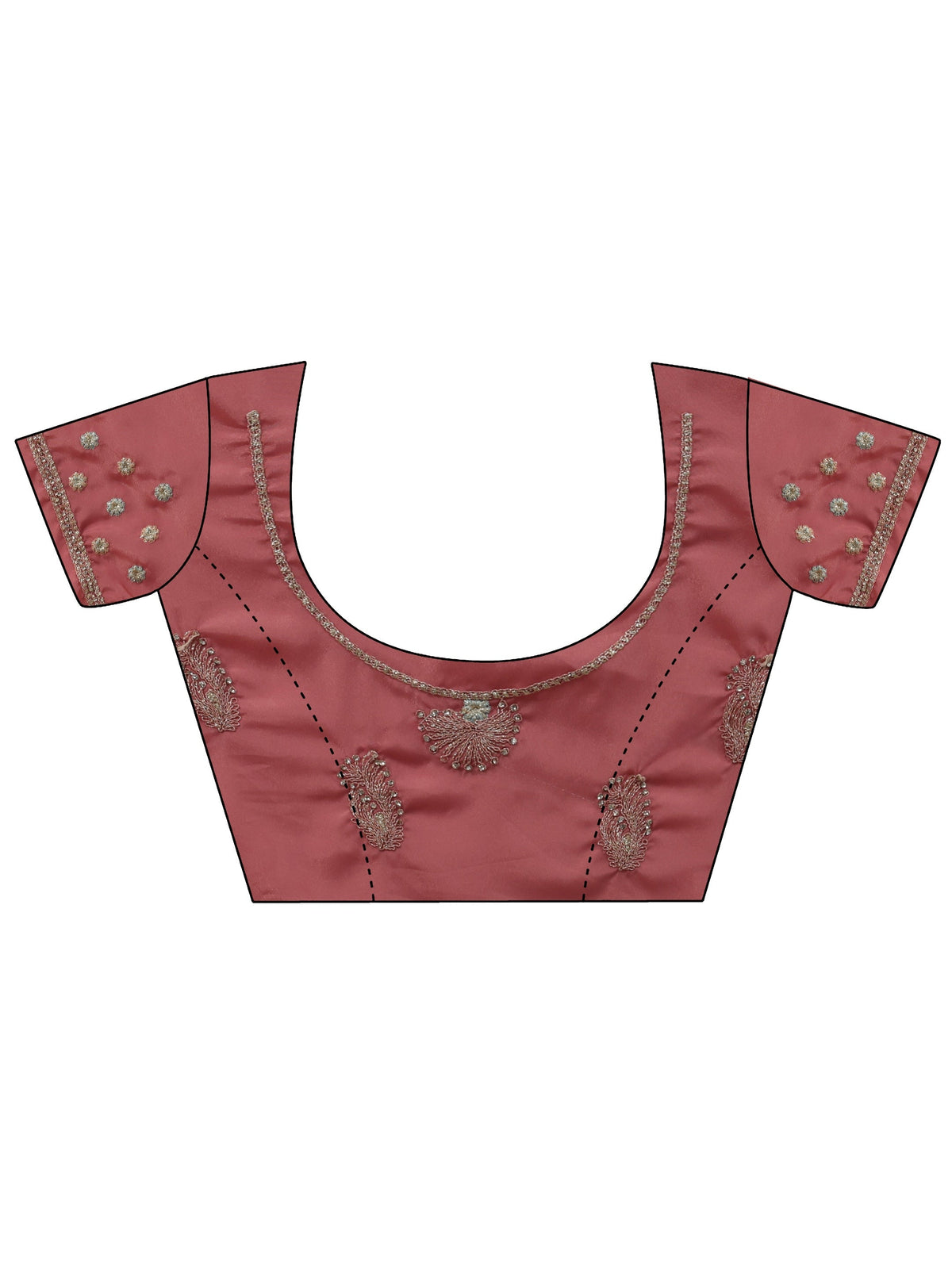 Anouk Blush Pink Floral Embroidered Satin Saree