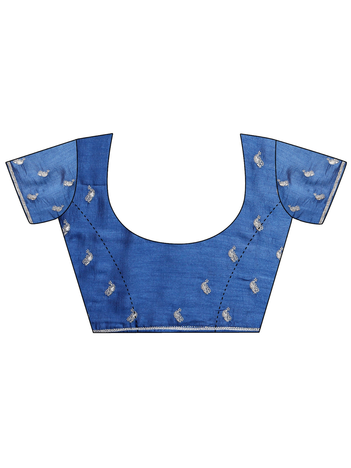 Anouk Blue Paisley Embroidered Silk blend Saree
