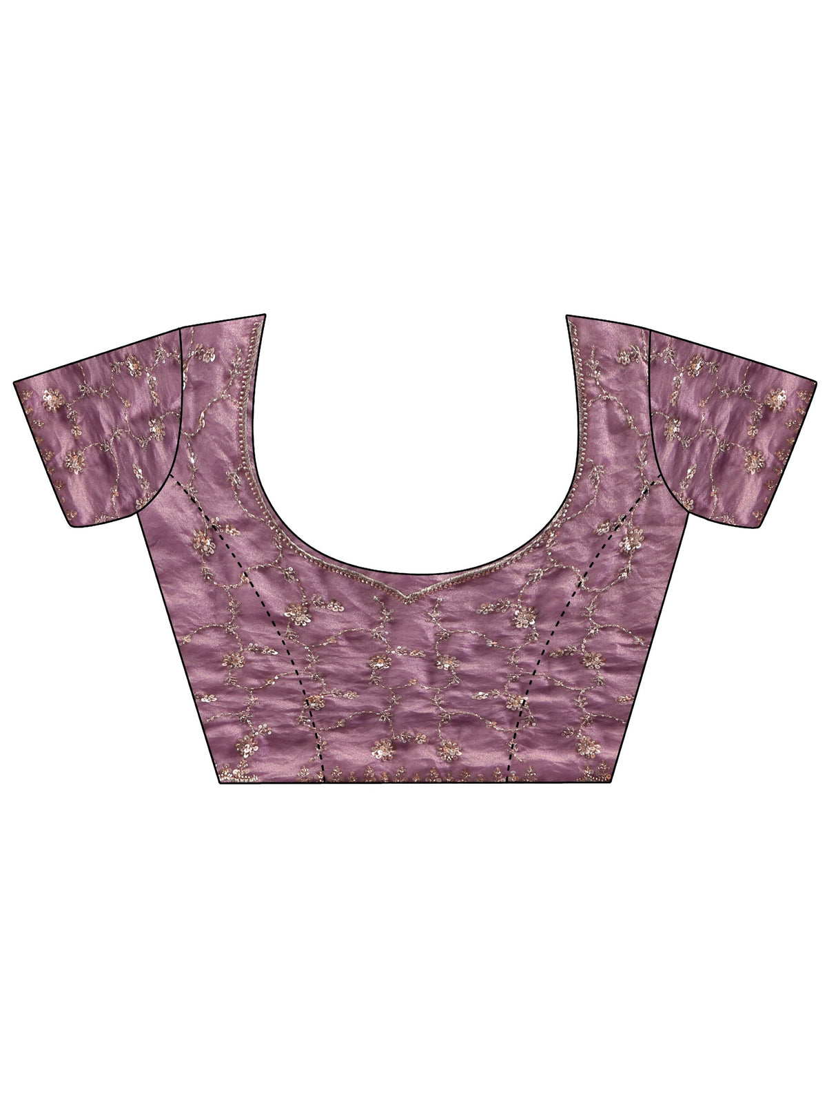 Anouk Art Dusty Lavender Sequins Embellished Tissue Saree