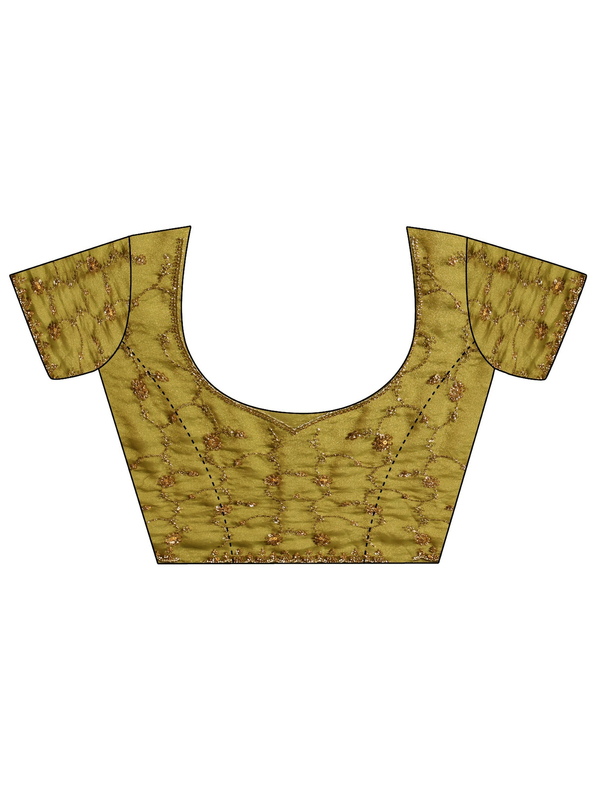 Anouk Art Olive Green Sequins Embellished Tissue Saree