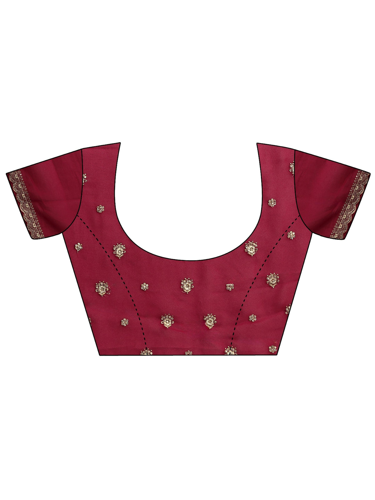 Anouk Art Deep Maroon Red Embroidered Georgette Saree