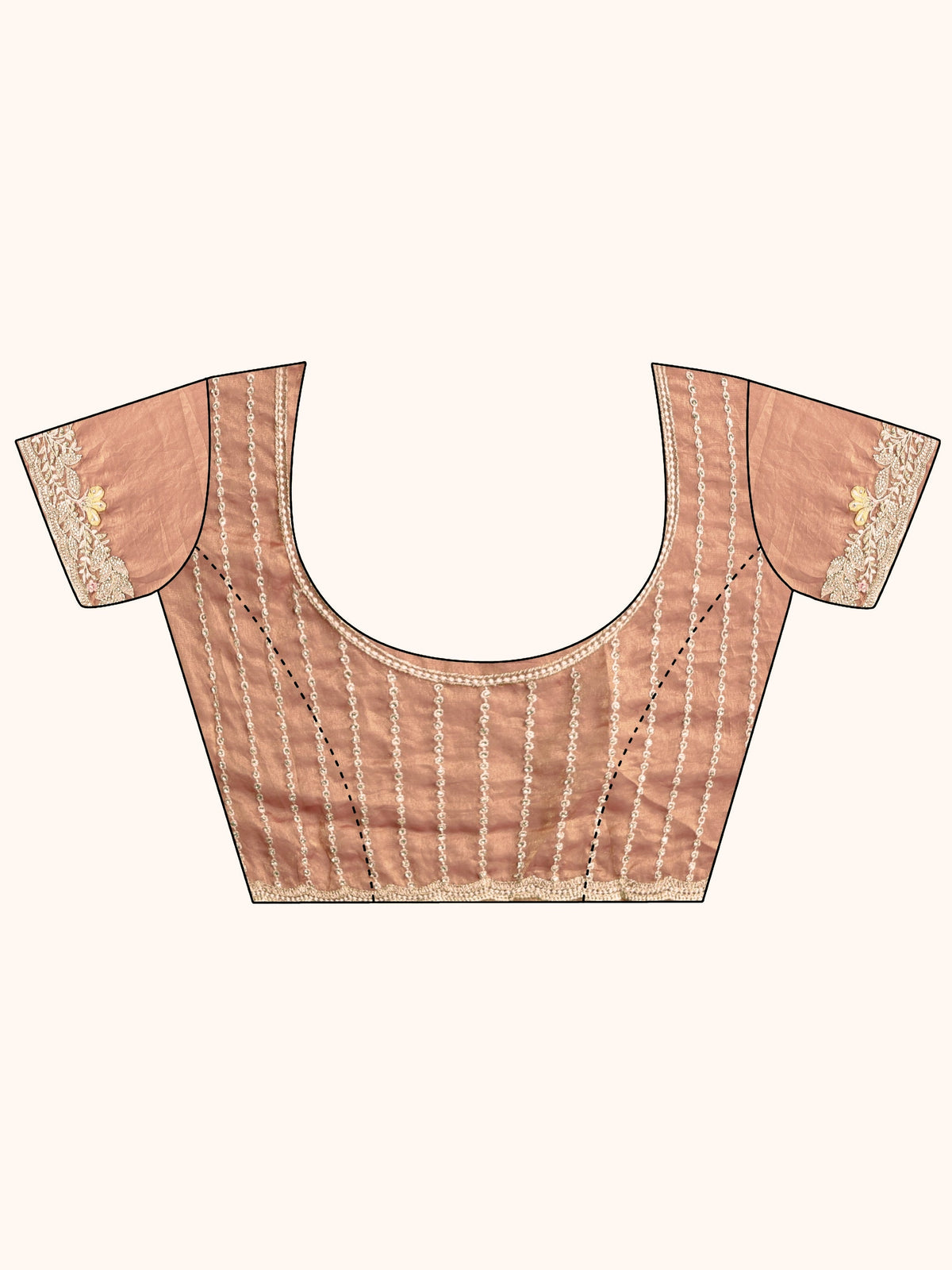 Anouk Art Rust Brown Embellished Tissue Saree