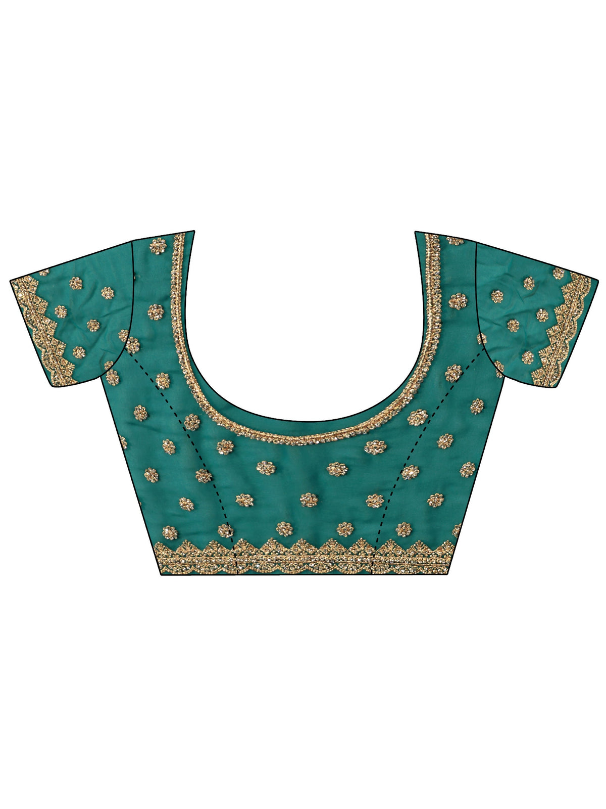 Anouk Art Peacock Green Embellished Georgette Saree