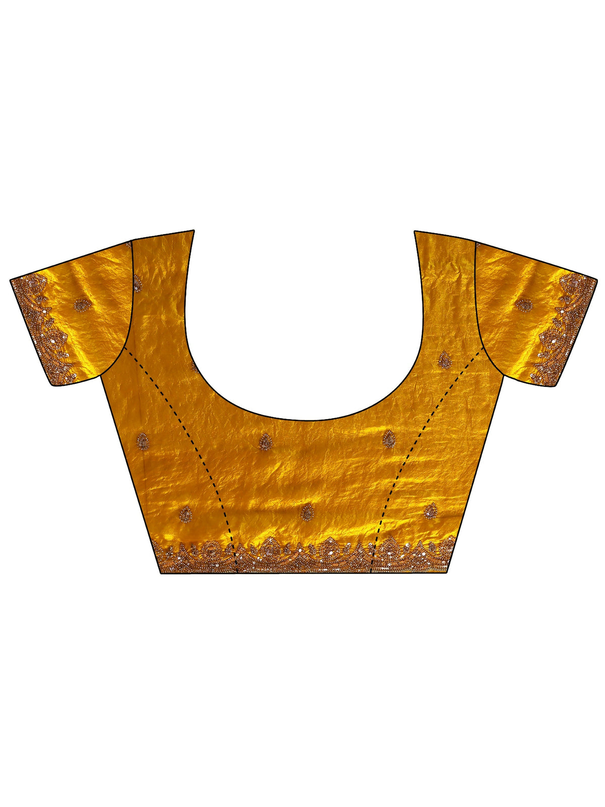 Anouk Art Mustard Embellished Tissue Saree