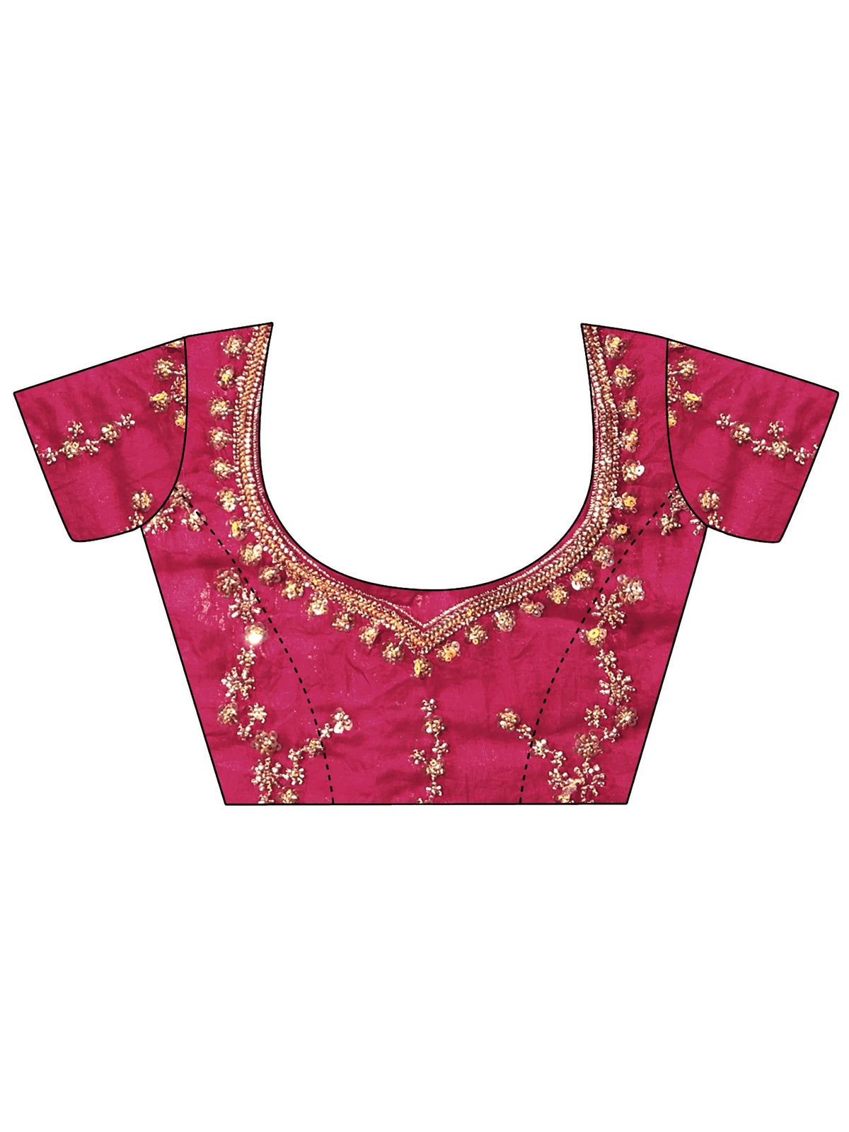 Anouk Art Magenta Pink Embellished Tissue Saree