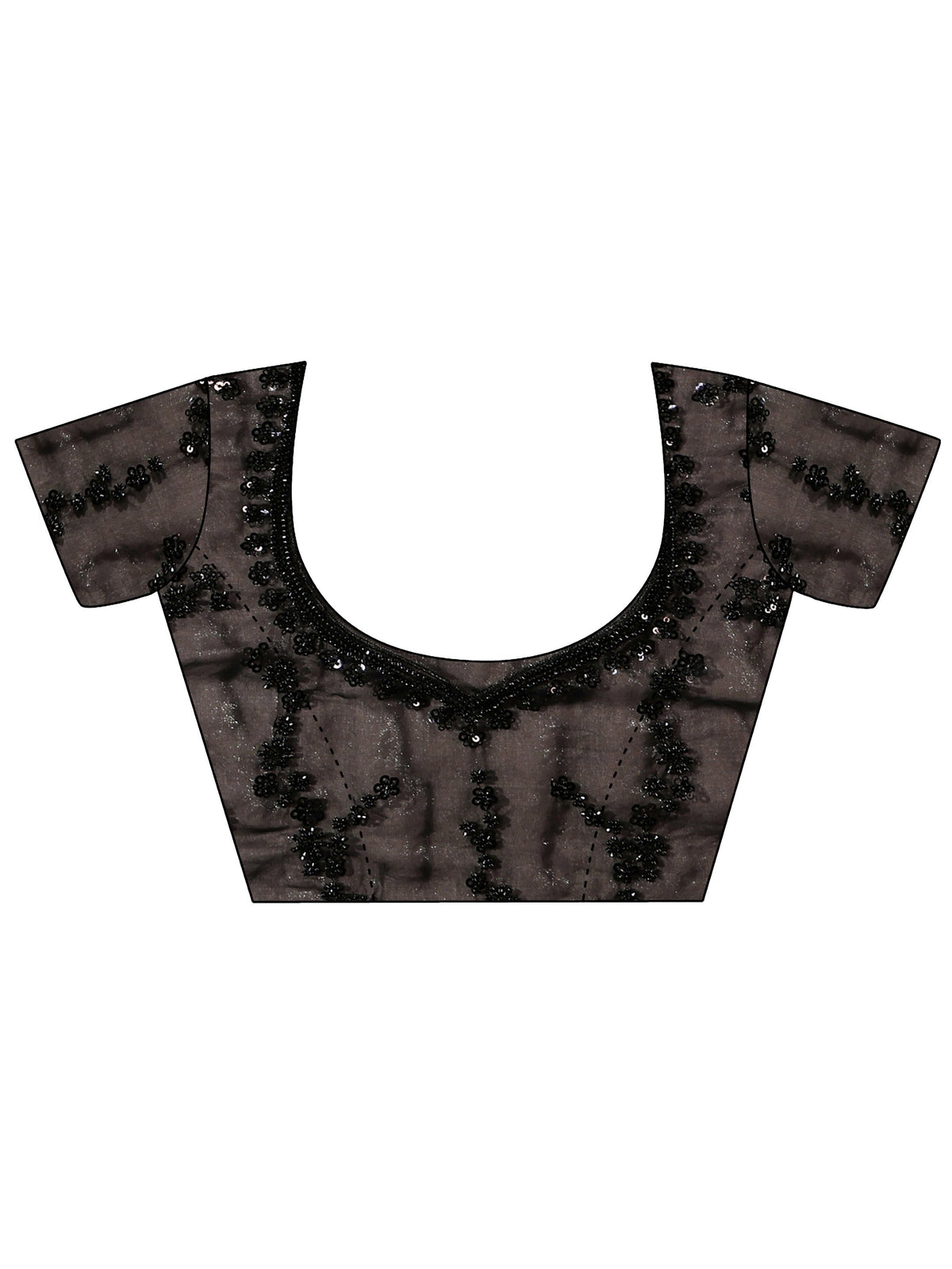 Anouk Art Black Embellished Tissue Saree