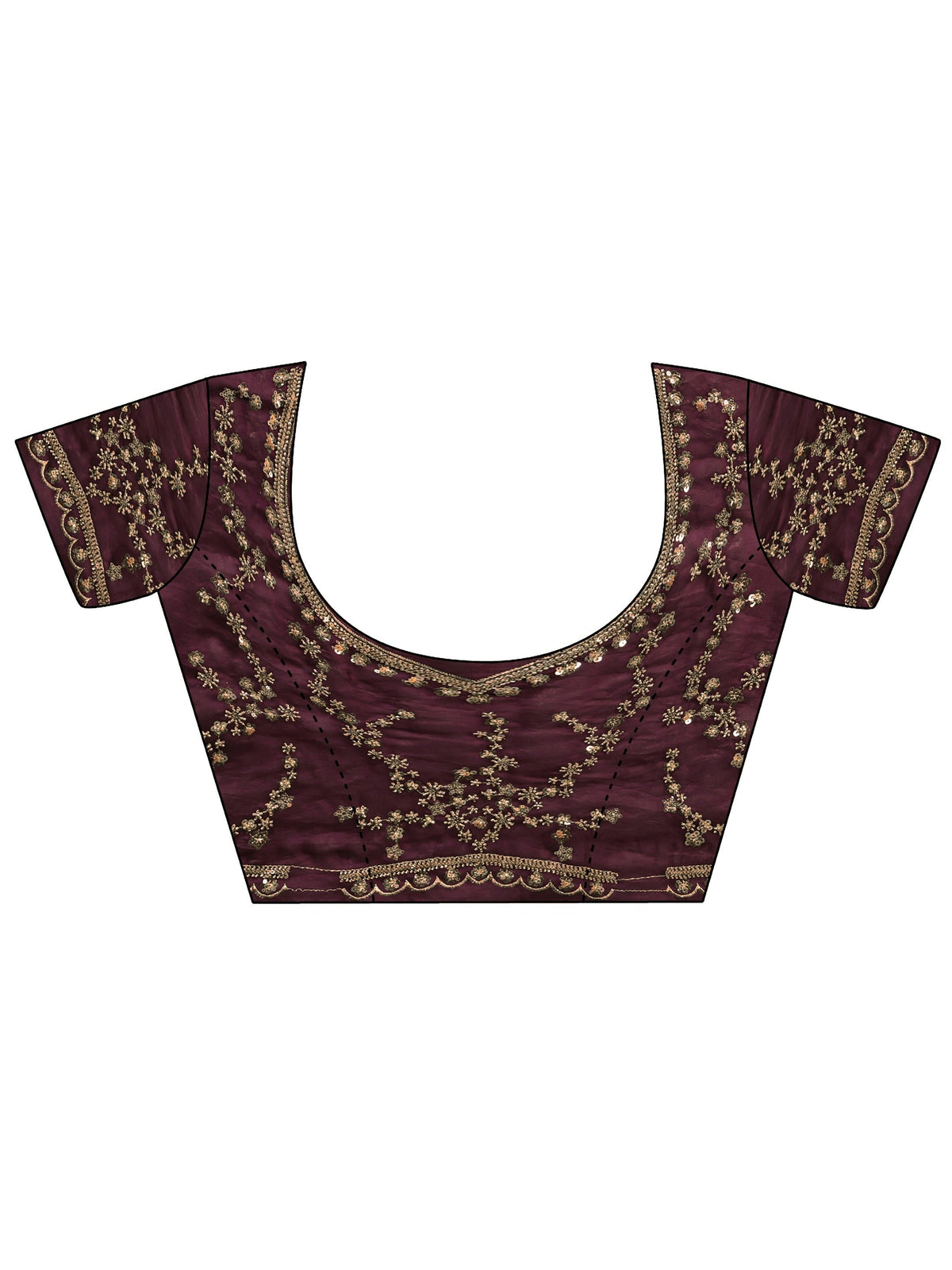 Anouk Art Burgundy Embellished Tissue Saree