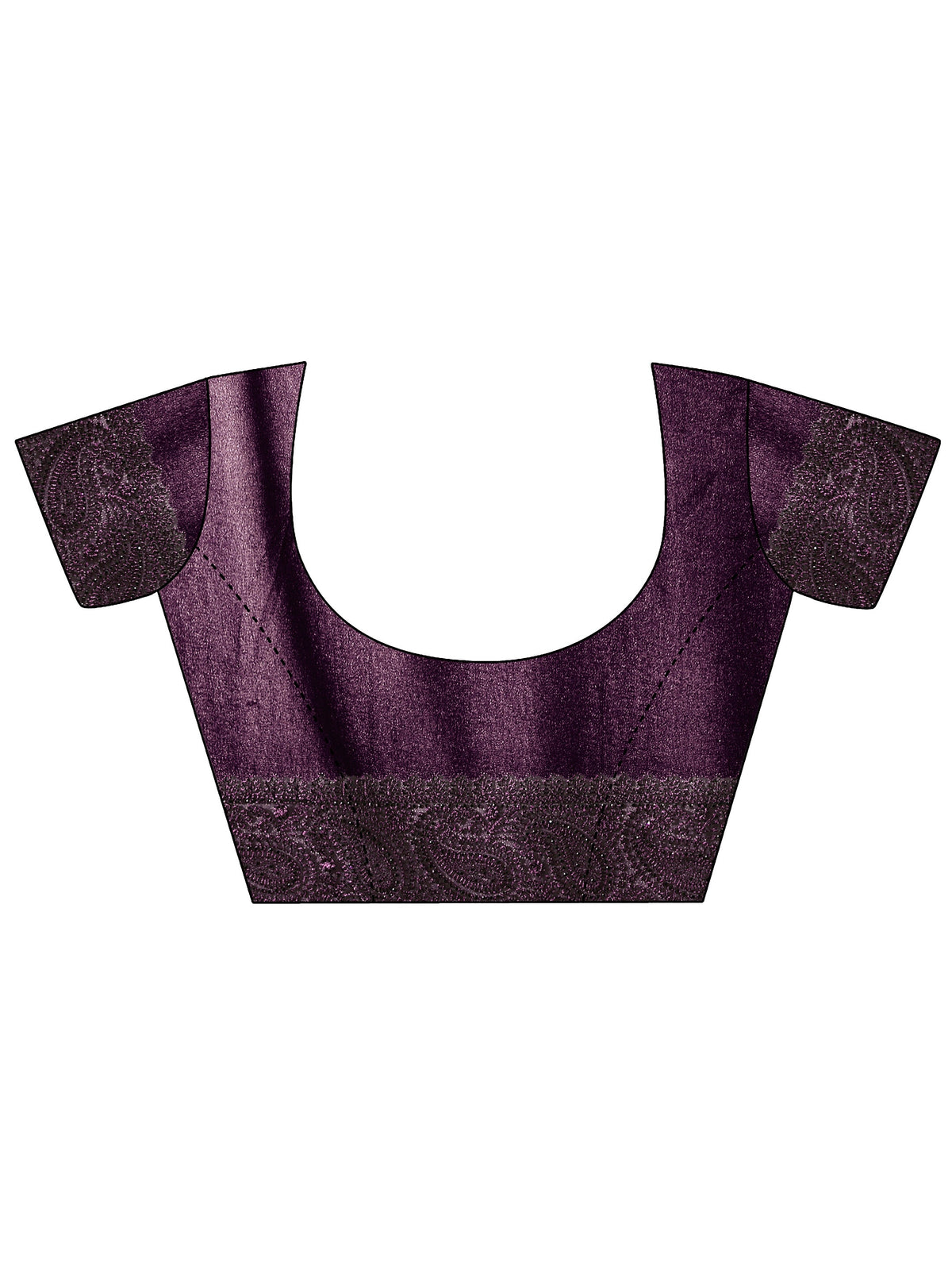 Anouk Art Aubergine Purple Paisley Embroidered Georgette Saree