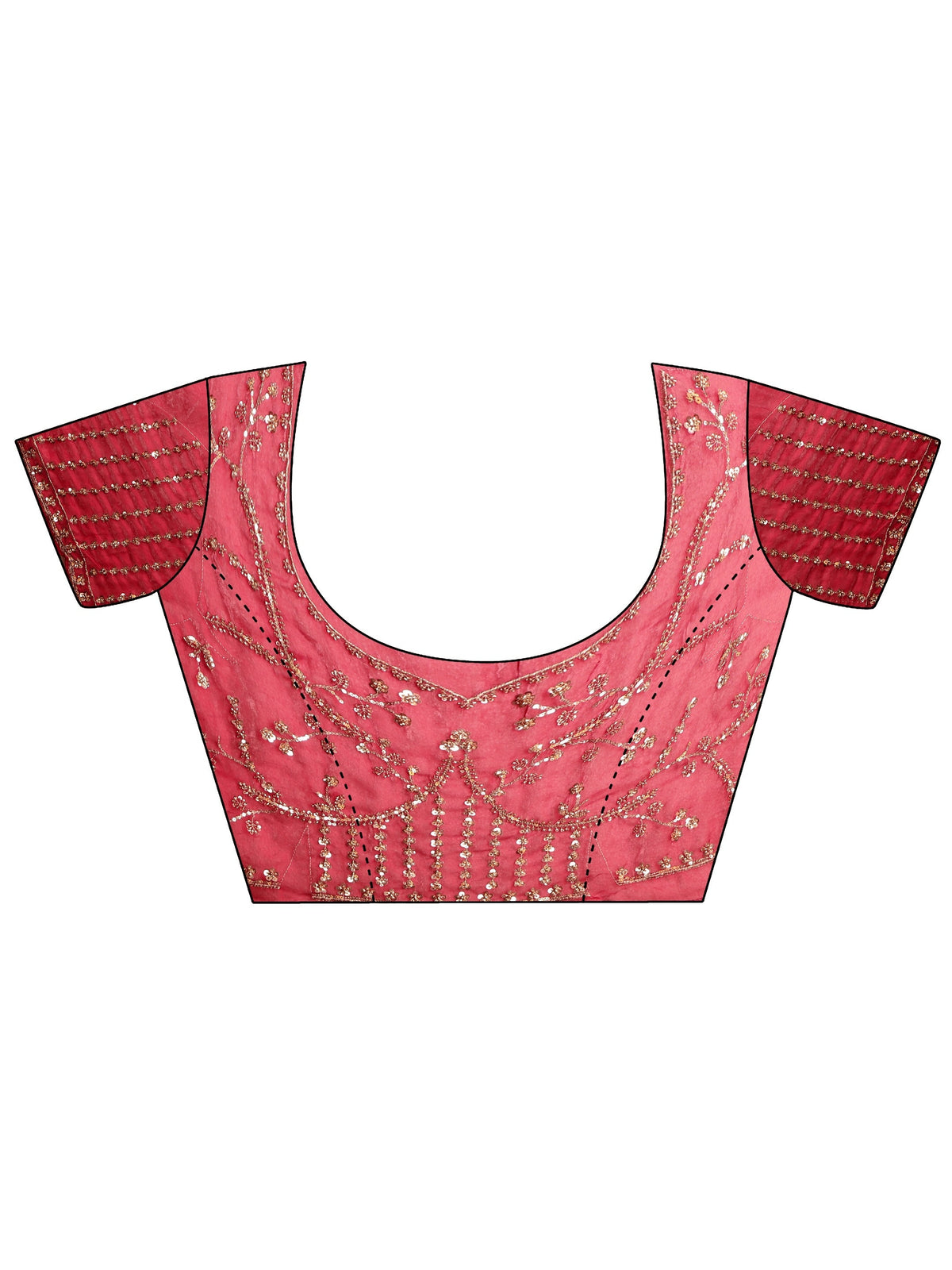 Anouk Art Raspberry Pink Embellished Tissue Saree