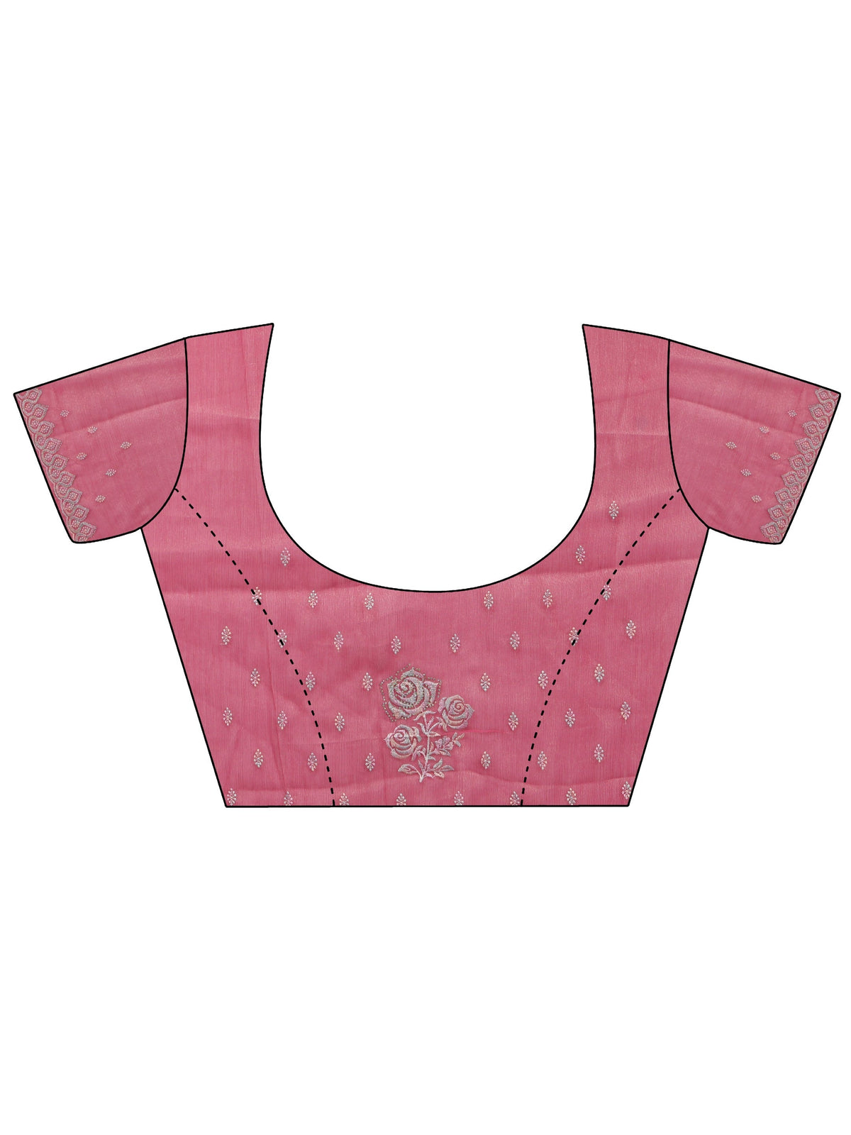 Anouk Fuchsia Pink Floral Embroidered Chiffon Saree