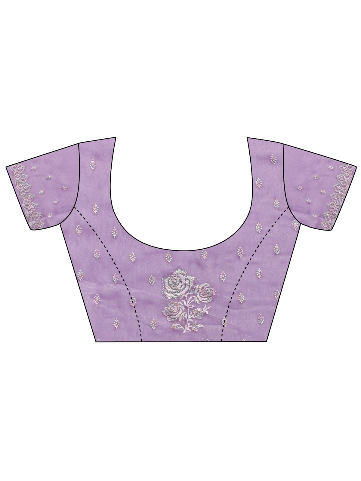 Anouk Lavender Floral Embroidered Chiffon Saree