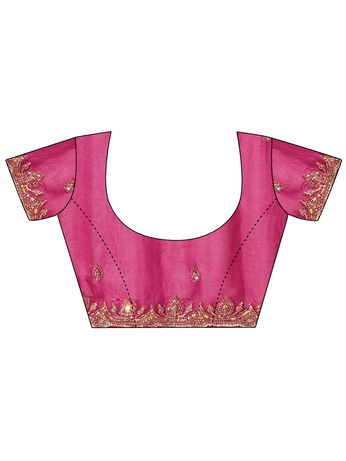 Anouk Art Raspberry Pink Embellished Tissue Saree