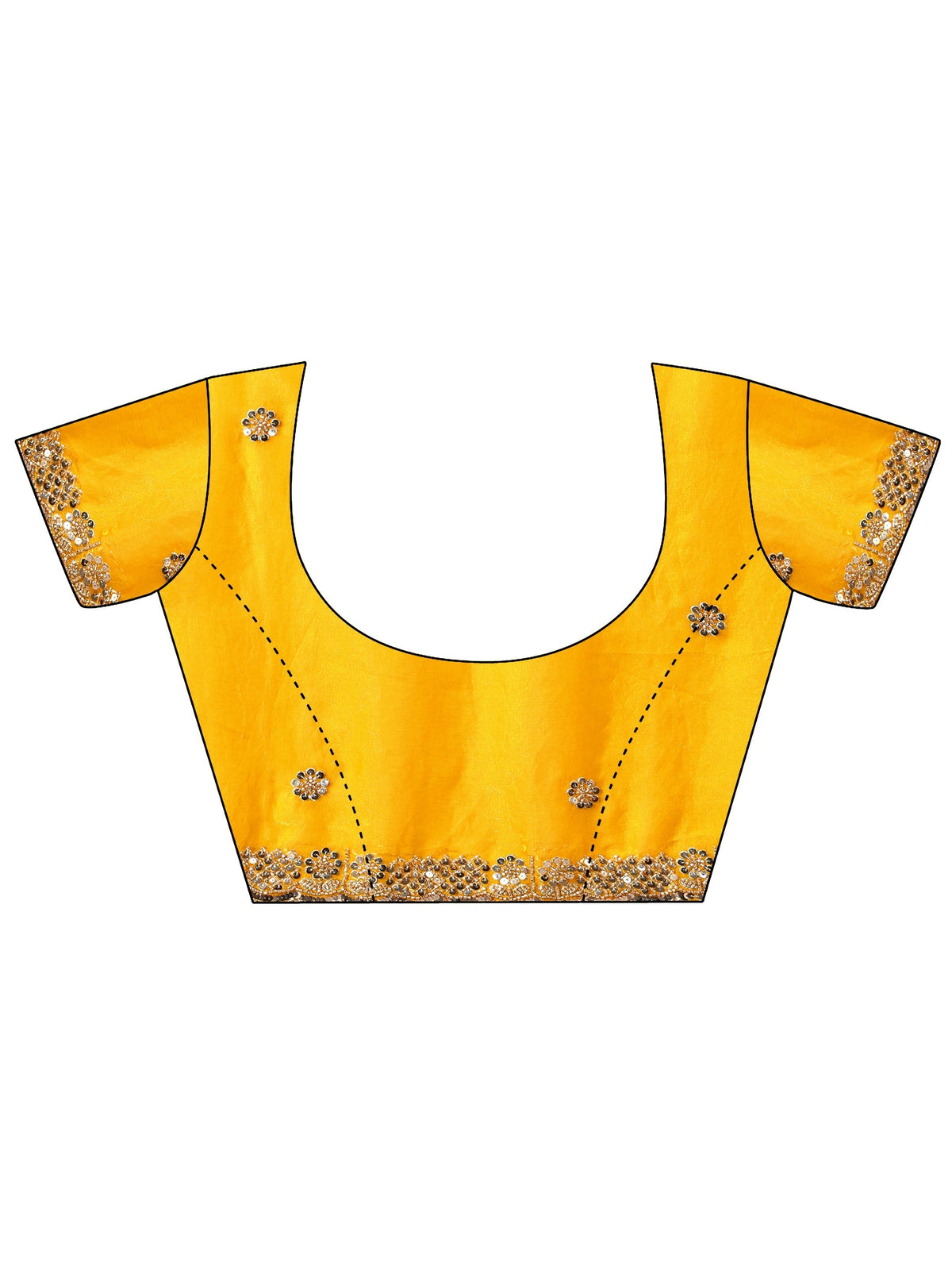 Anouk Art Mustard Embellished Tissue Saree